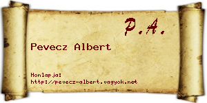 Pevecz Albert névjegykártya