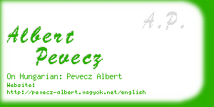 albert pevecz business card